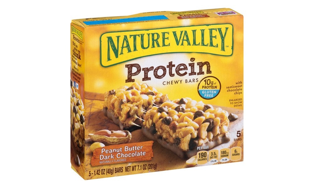 slide 2 of 8, Nature Valley Chewy Granola Bar, Protein, Peanut Butter Dark Chocolate, 5 Bars, 5 ct; 1.42 oz
