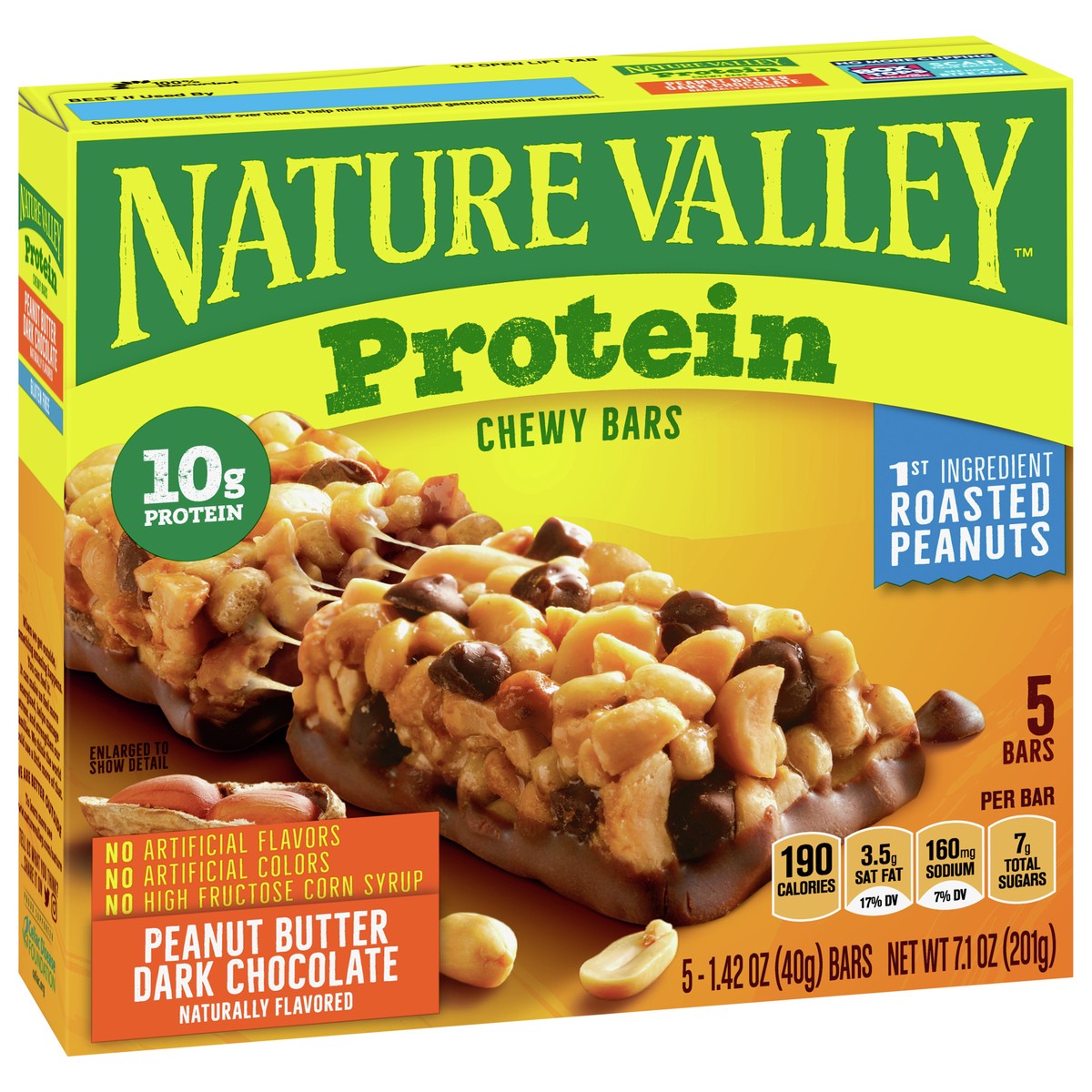 slide 9 of 9, Nature Valley Chewy Granola Bars, Protein, Peanut Butter Dark Chocolate, 5 Bars, 7.1 OZ, 5 ct