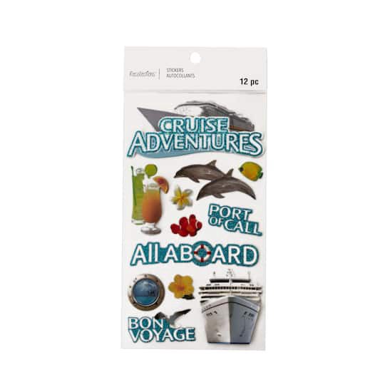 slide 1 of 5, Cruise Adventures Stickers By Recollections, 4 in x 8.5 in