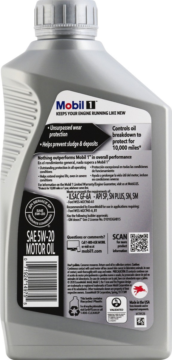 slide 4 of 9, Mobil 1 Advanced Synthetic 5W-20 Motor Oil 946 ml, 946 ml