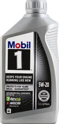 Mobil 1 Advanced Full Synthetic Motor Oil 5W-20, 1 Quart
