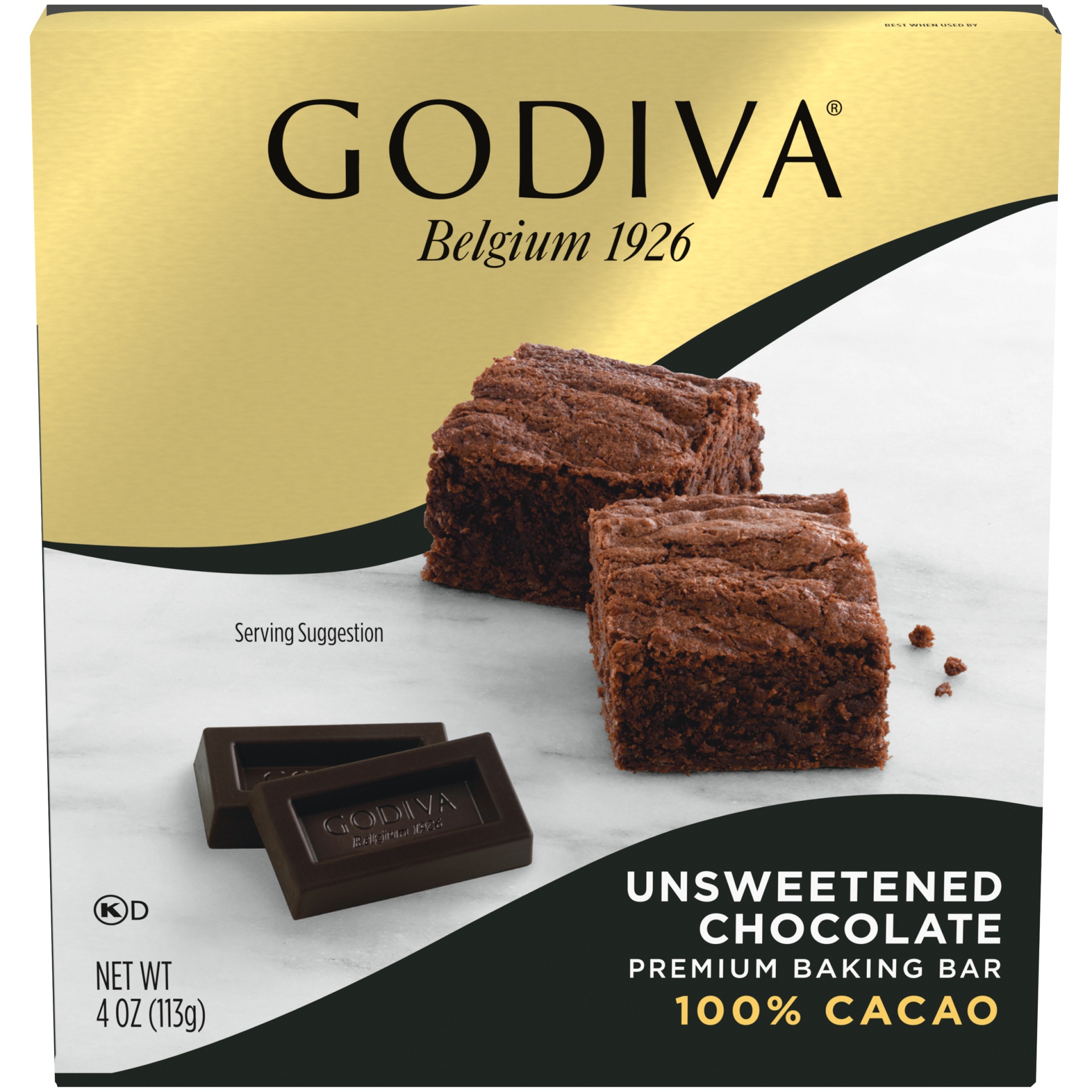 slide 1 of 6, Godiva Unsweetened Chocolate Premium Baking Bar with 100% Cacao, 4 oz