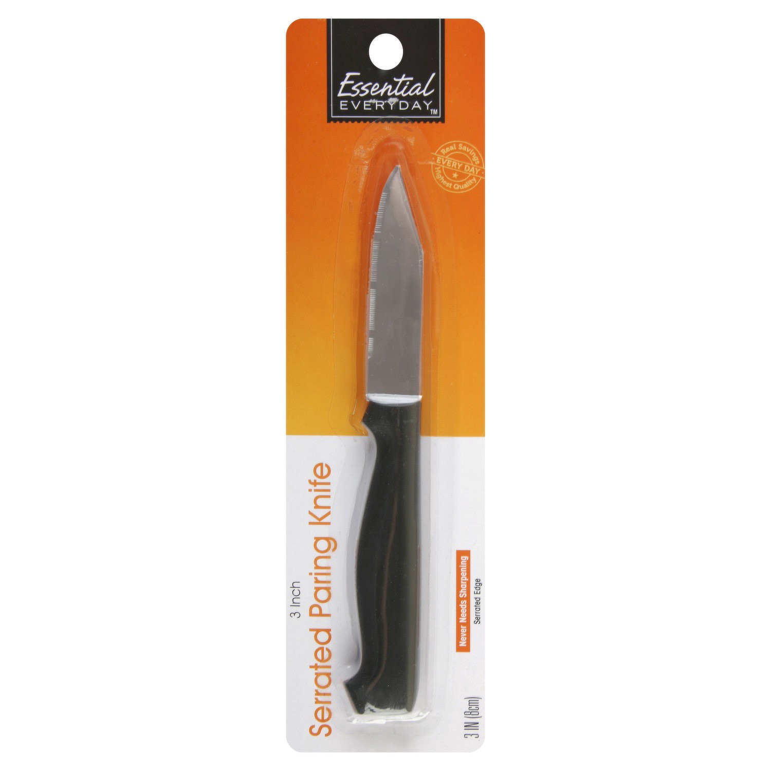 slide 1 of 1, Essential Everyday 3 Inch Serrated Paring Knife, 1 ct