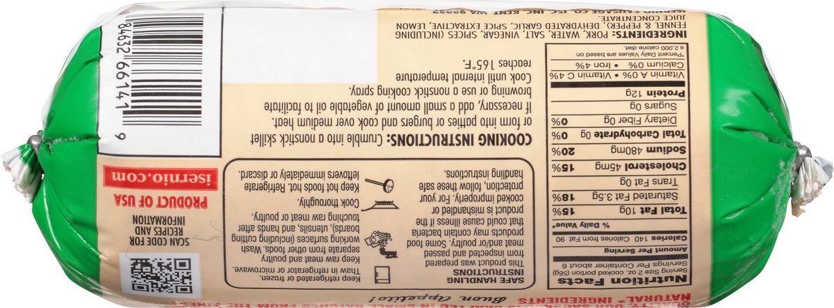 slide 5 of 14, Isernio's Mild Italian Pork Sausage 16 oz, 16 oz