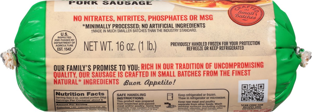 slide 4 of 14, Isernio's Mild Italian Pork Sausage 16 oz, 16 oz