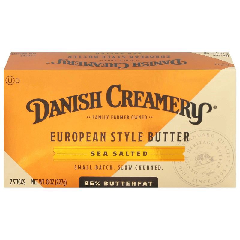 slide 1 of 7, Danish Creamery European Style Butter with Sea Salt 8 oz. Box, 