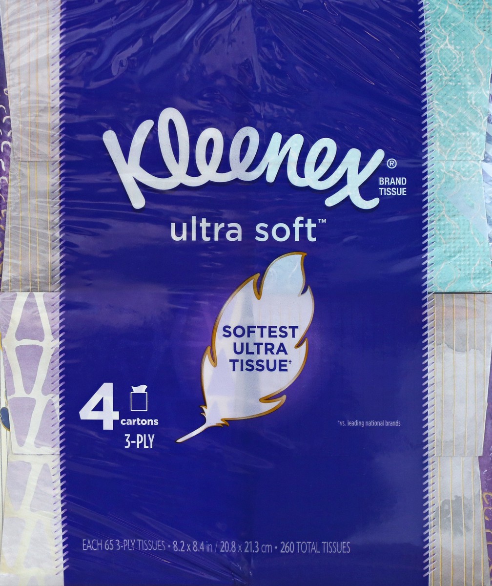 slide 9 of 10, Kleenex Ultra Soft Facial Tissues, 4 Cube Boxes, 65 Tissues per Box (260 Total Tissues), 4 ct