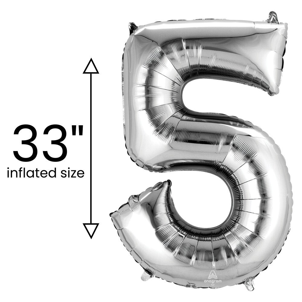slide 4 of 4, burton + BURTON Number 5 Shape Balloon, 1 ct