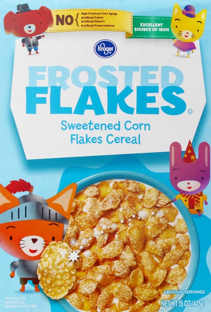 slide 1 of 1, Kroger Frosted Flakes Cereal, 15 oz