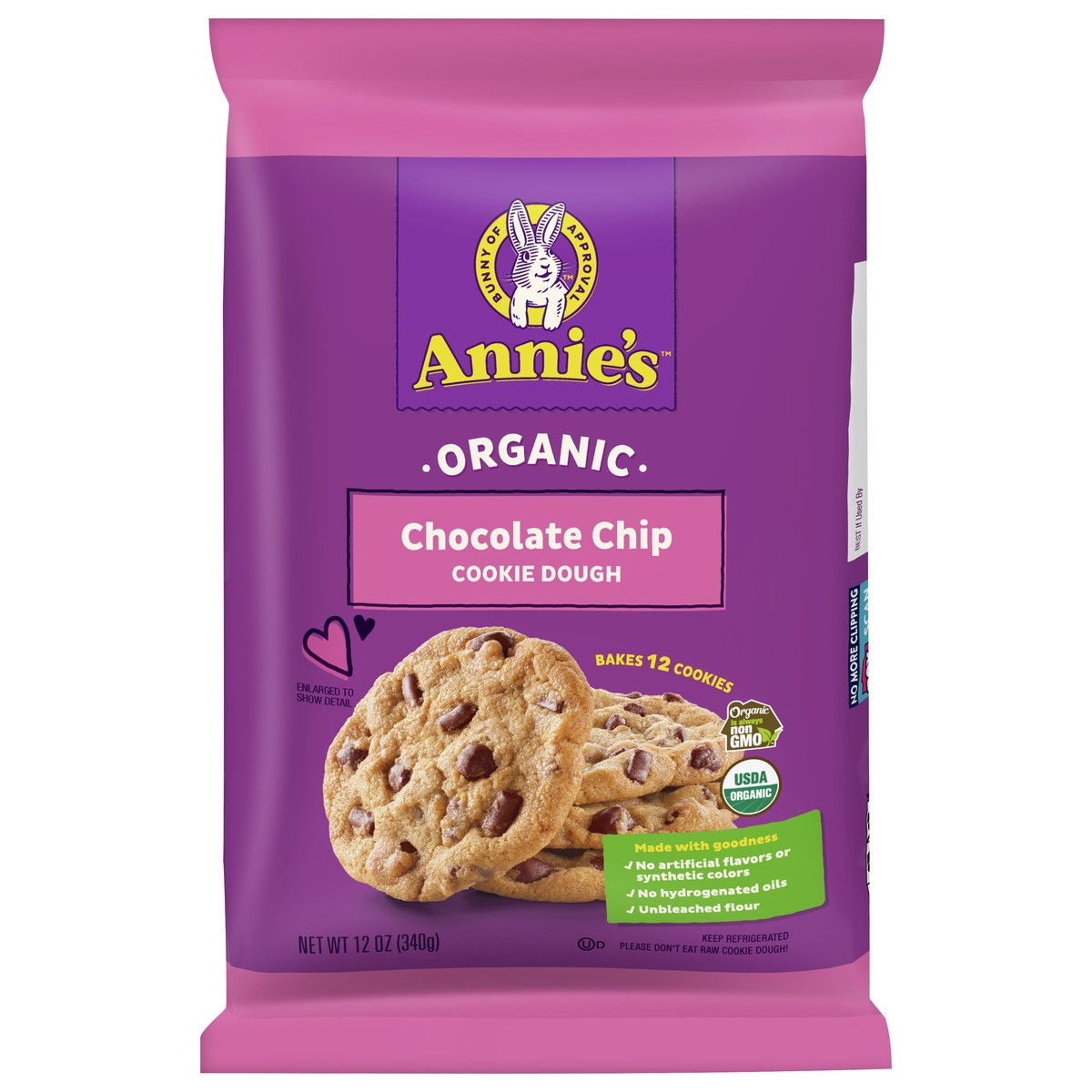 slide 3 of 14, Annie's Organic Chocolate Chip Cookie Dough, 12 Cookies, 12 oz., 12 oz