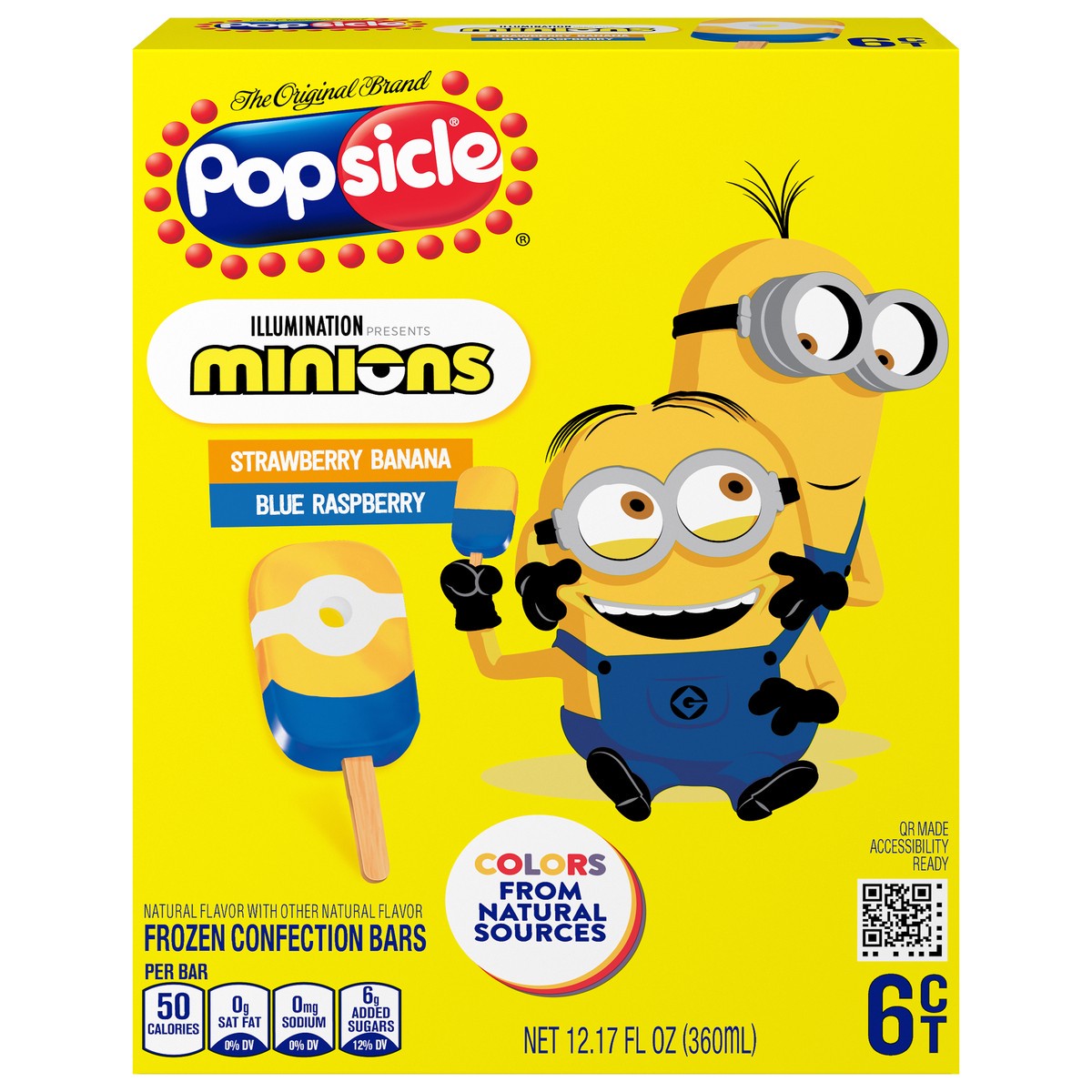 slide 1 of 13, Popsicle Frozen Confection Bars Minions 6 Pc, 6 ct