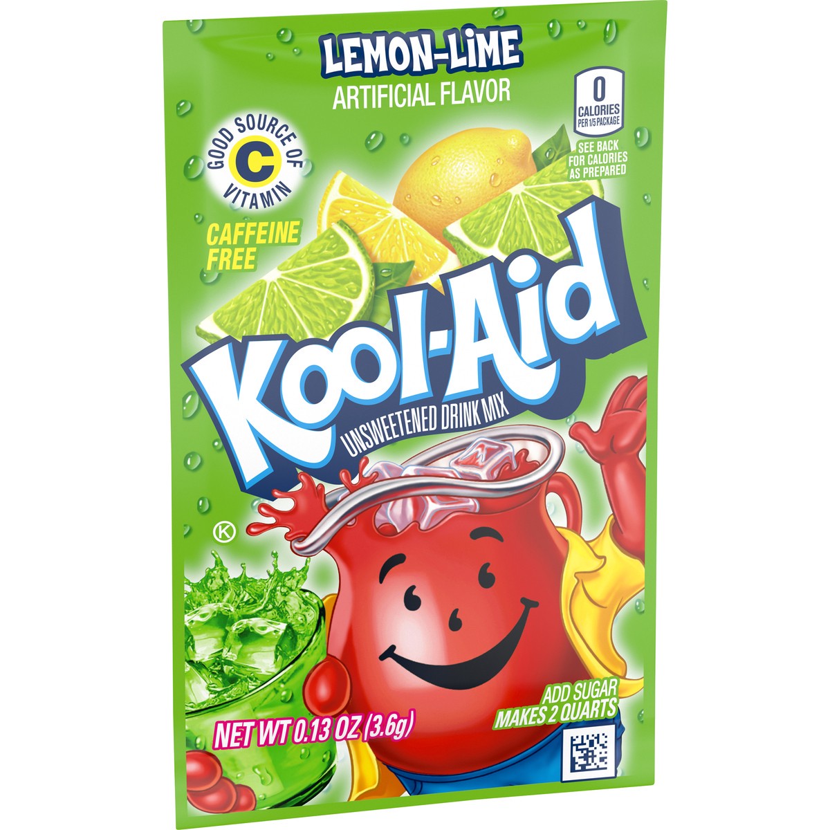 slide 9 of 13, Kool-Aid Unsweetened Lemon Lime Artificially Flavored Powdered Soft Drink Mix, 0.13 oz Packet, 0.13 oz