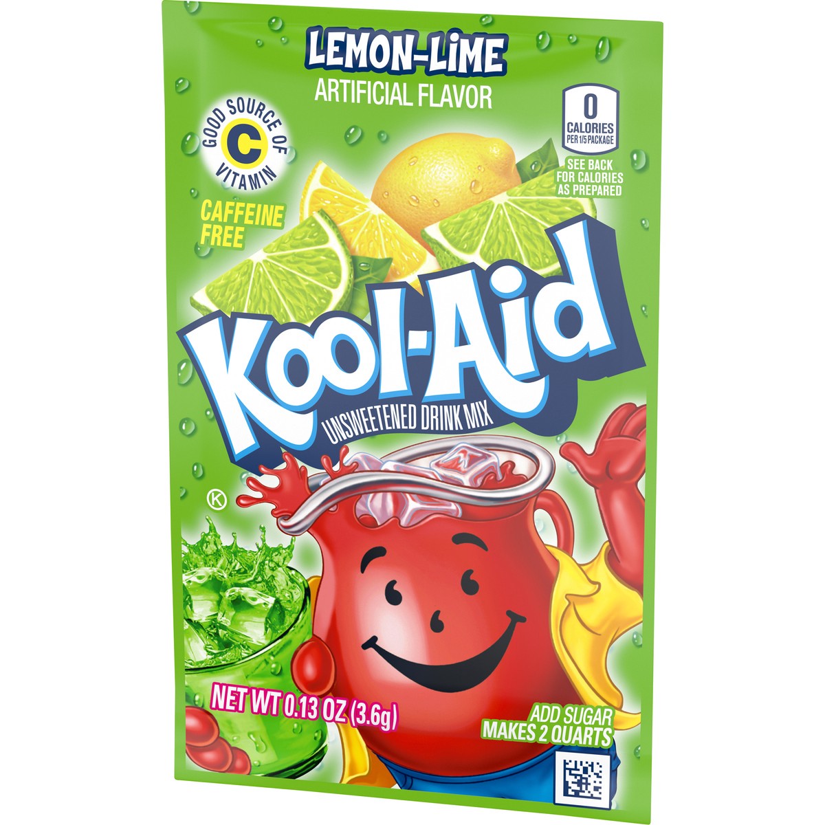 slide 13 of 13, Kool-Aid Unsweetened Lemon Lime Artificially Flavored Powdered Soft Drink Mix, 0.13 oz Packet, 0.13 oz