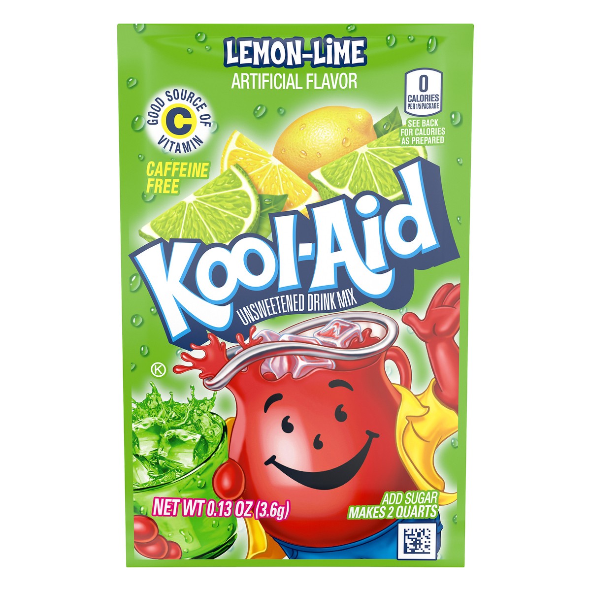 slide 11 of 13, Kool-Aid Unsweetened Lemon Lime Artificially Flavored Powdered Soft Drink Mix, 0.13 oz Packet, 0.13 oz