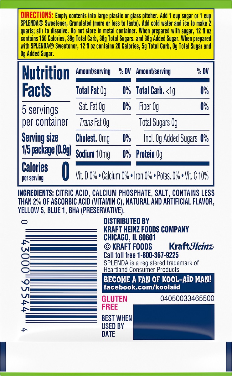 slide 7 of 13, Kool-Aid Unsweetened Lemon Lime Artificially Flavored Powdered Soft Drink Mix, 0.13 oz Packet, 0.13 oz