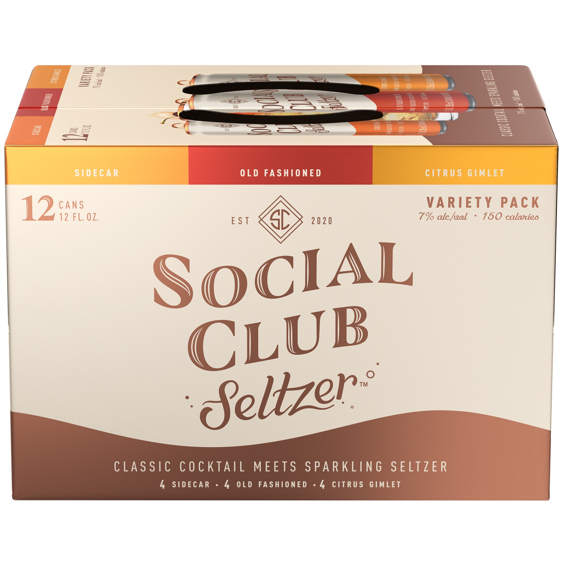 slide 4 of 5, Social Club Seltzer Hard Seltzer Cocktail Variety Pack, 12 fl oz