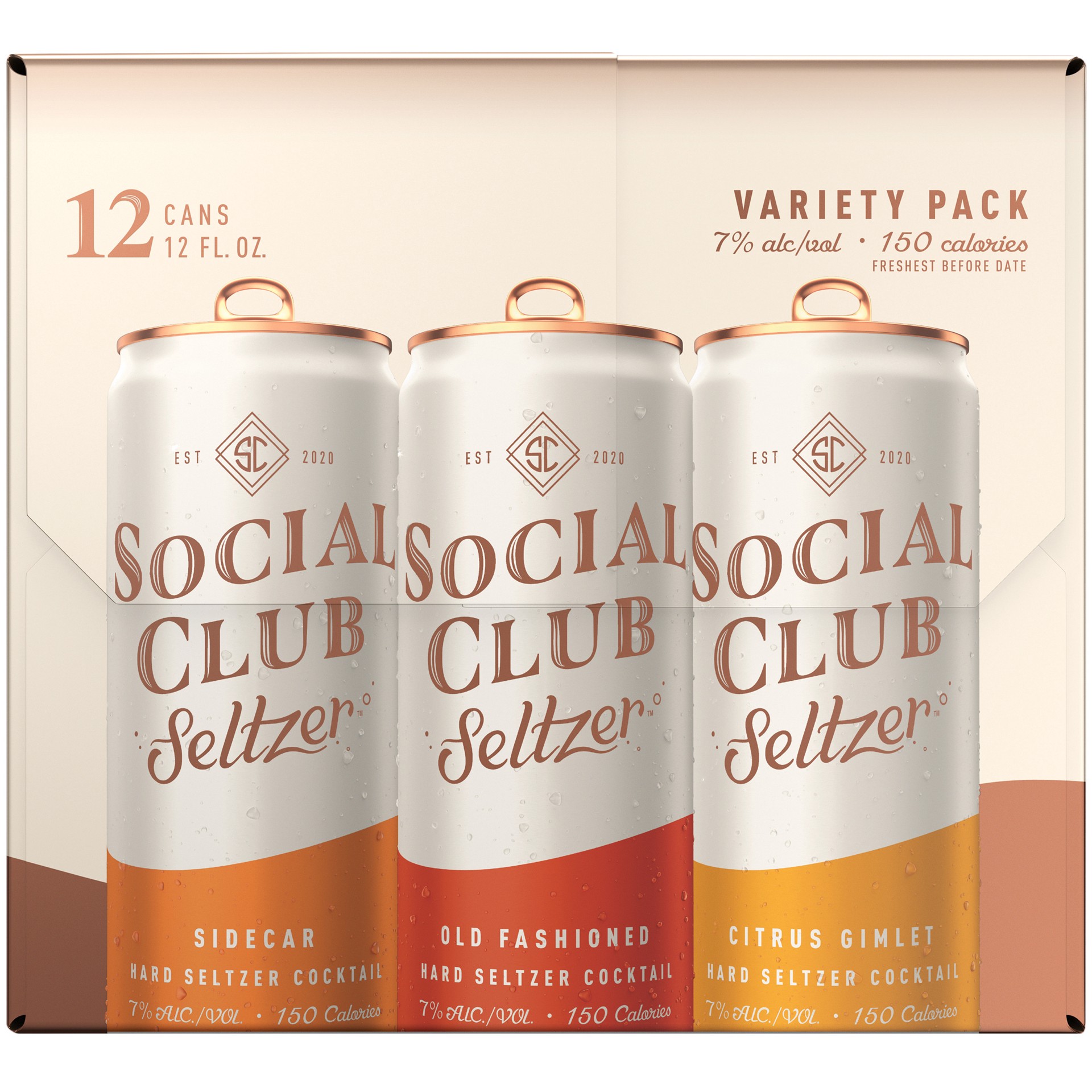 slide 3 of 5, Social Club Seltzer Hard Seltzer Cocktail Variety Pack, 12 fl oz