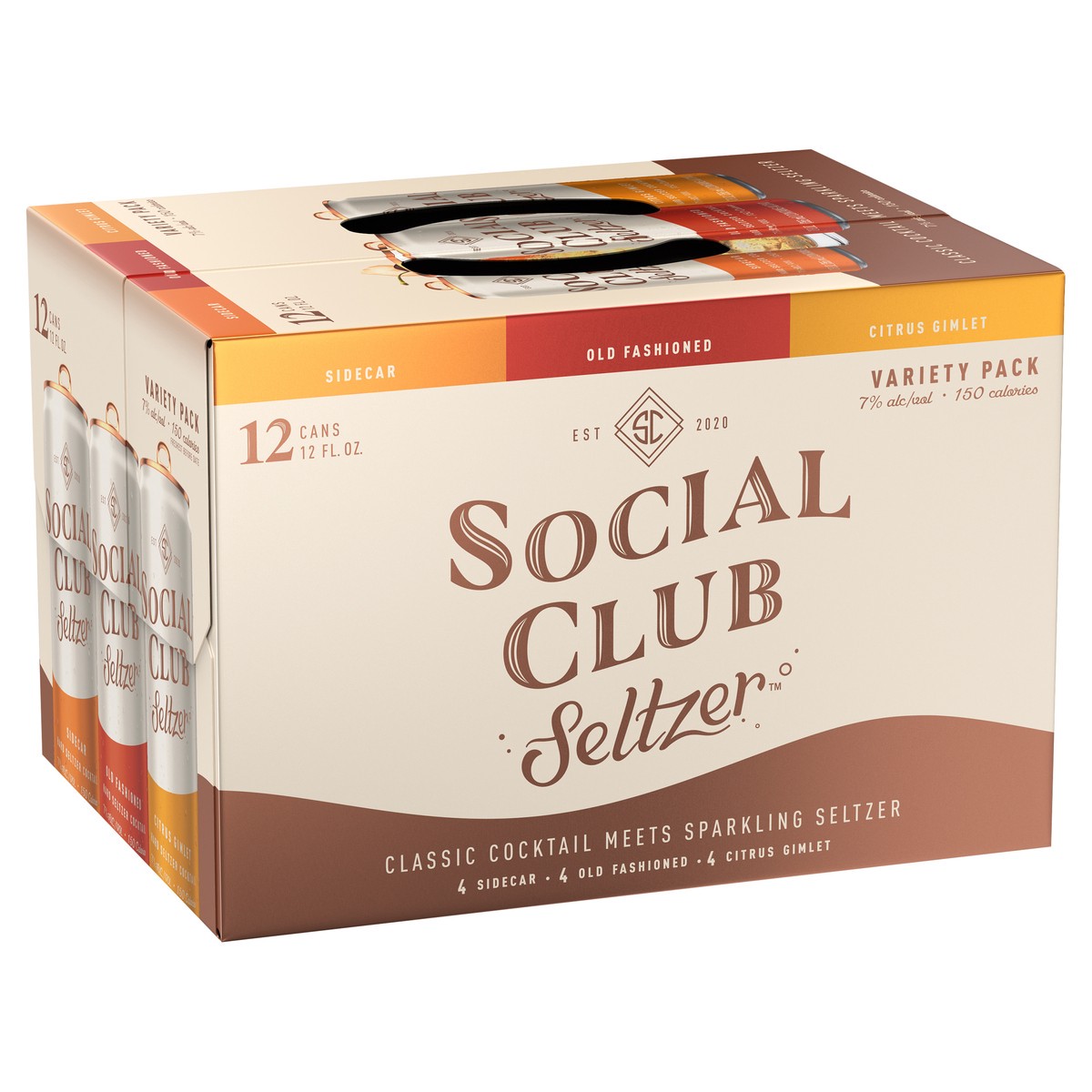 slide 1 of 5, Social Club Seltzer Hard Seltzer Cocktail Variety Pack, 12 fl oz