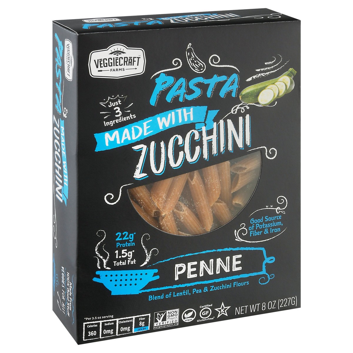 slide 4 of 13, Veggiecraft Farms Penne Pasta Made With Zucchini 8 oz Box, 8 oz