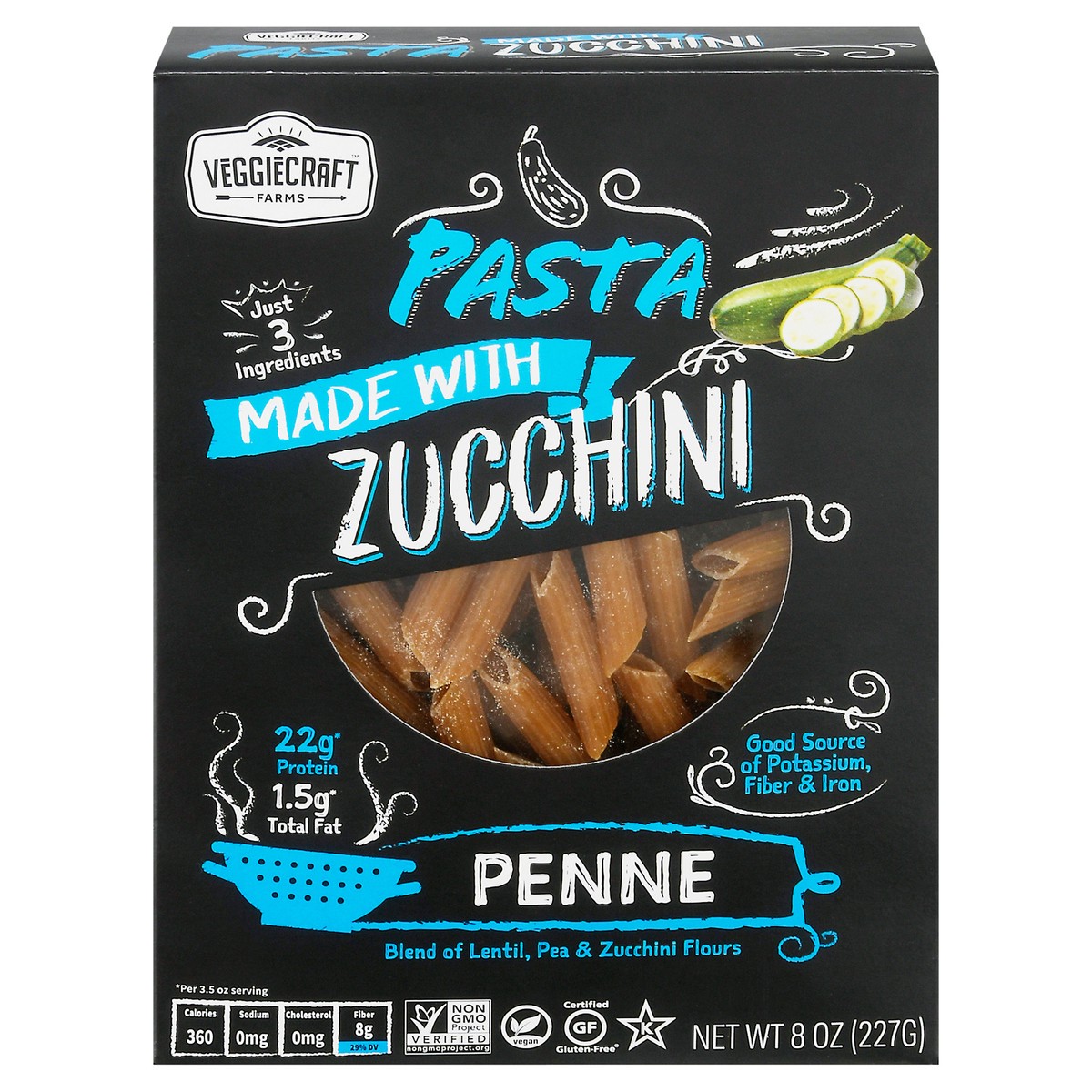 slide 1 of 13, Veggiecraft Farms Penne Pasta Made With Zucchini 8 oz Box, 8 oz