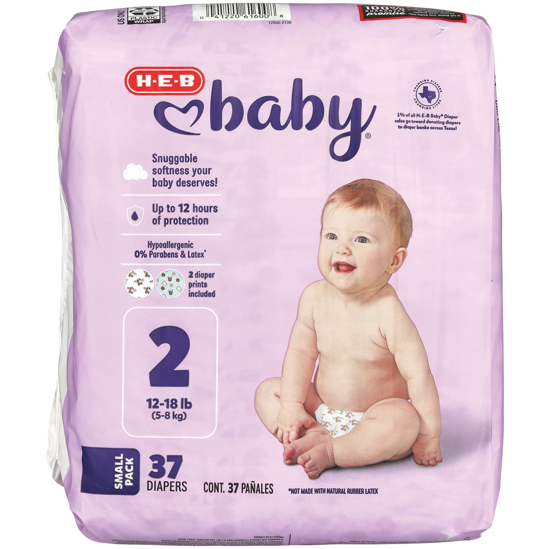 slide 1 of 1, H-E-B Baby Jumbo Pack Diapers - Size 2, 37 ct