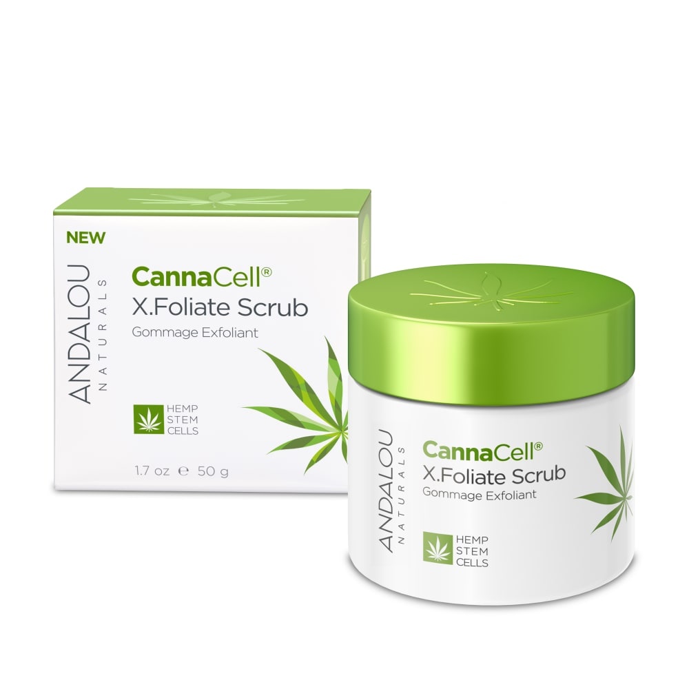 slide 1 of 1, Andalou Naturals CannaCell X.Foliate Scrub, 1.7 oz