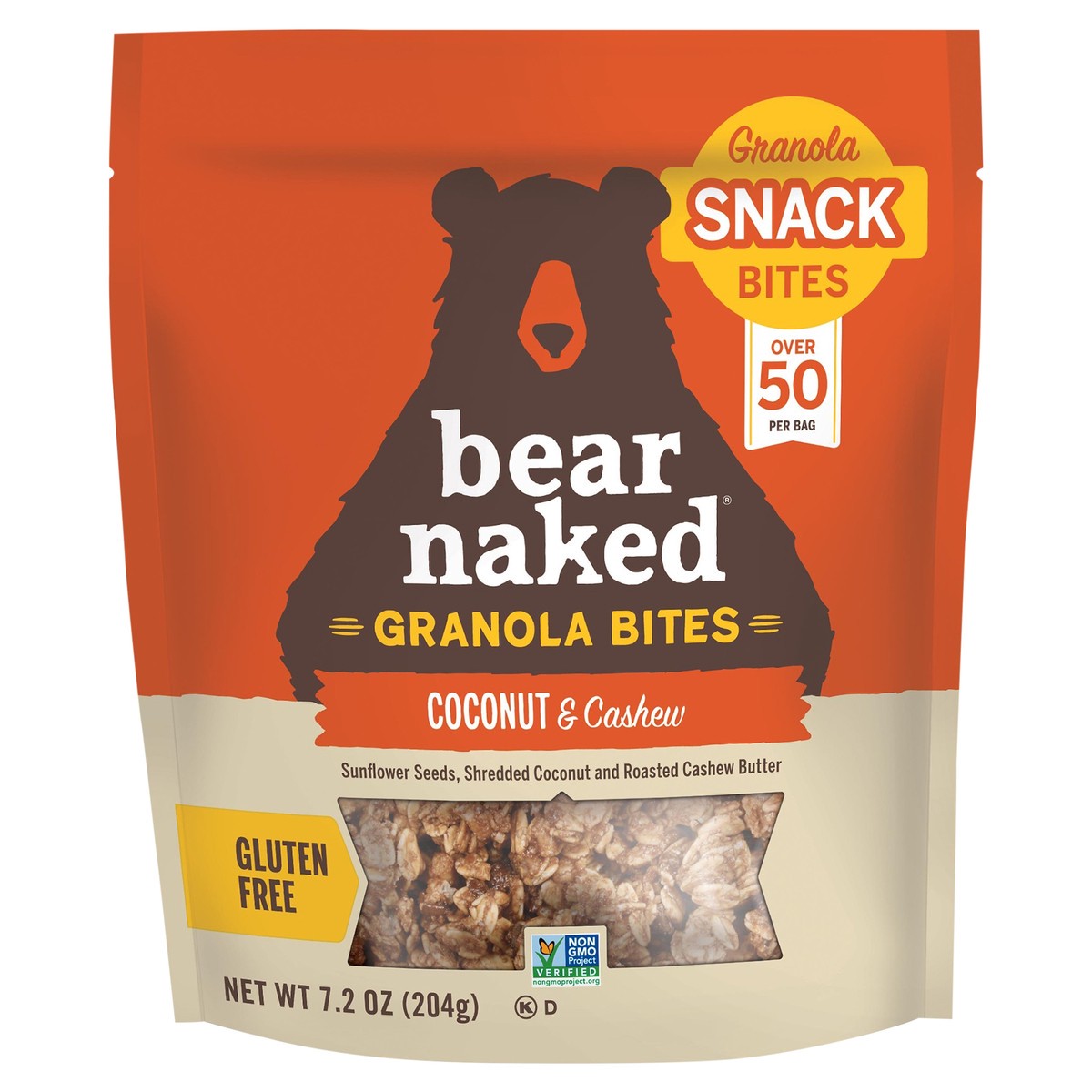 slide 4 of 8, Bear Naked Granola Bites, Coconut and Cashew, 7.2 oz, 7.2 oz