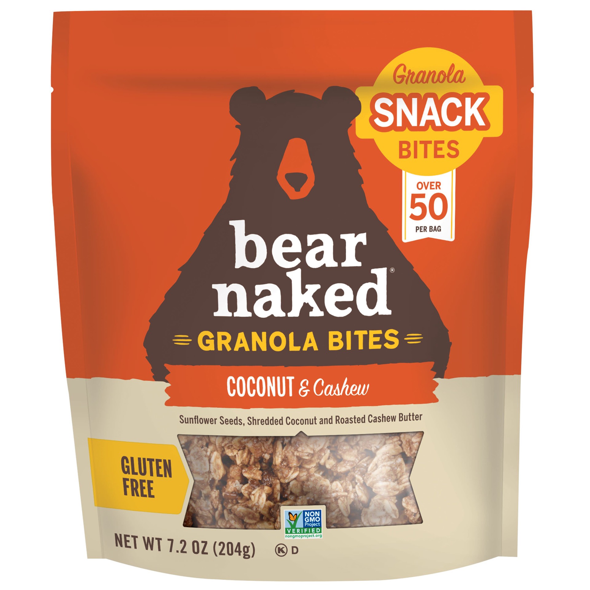 slide 1 of 8, Bear Naked Granola Bites, Coconut and Cashew, 7.2 oz, 7.2 oz