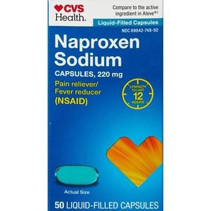 slide 1 of 1, CVS Health Naproxen Sodium 220 Mg Liquidid-Filled Capsules. 50 Ct, 1 ct
