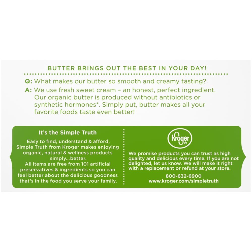slide 3 of 6, Simple Truth Organic Unsalted Butter, 16 oz