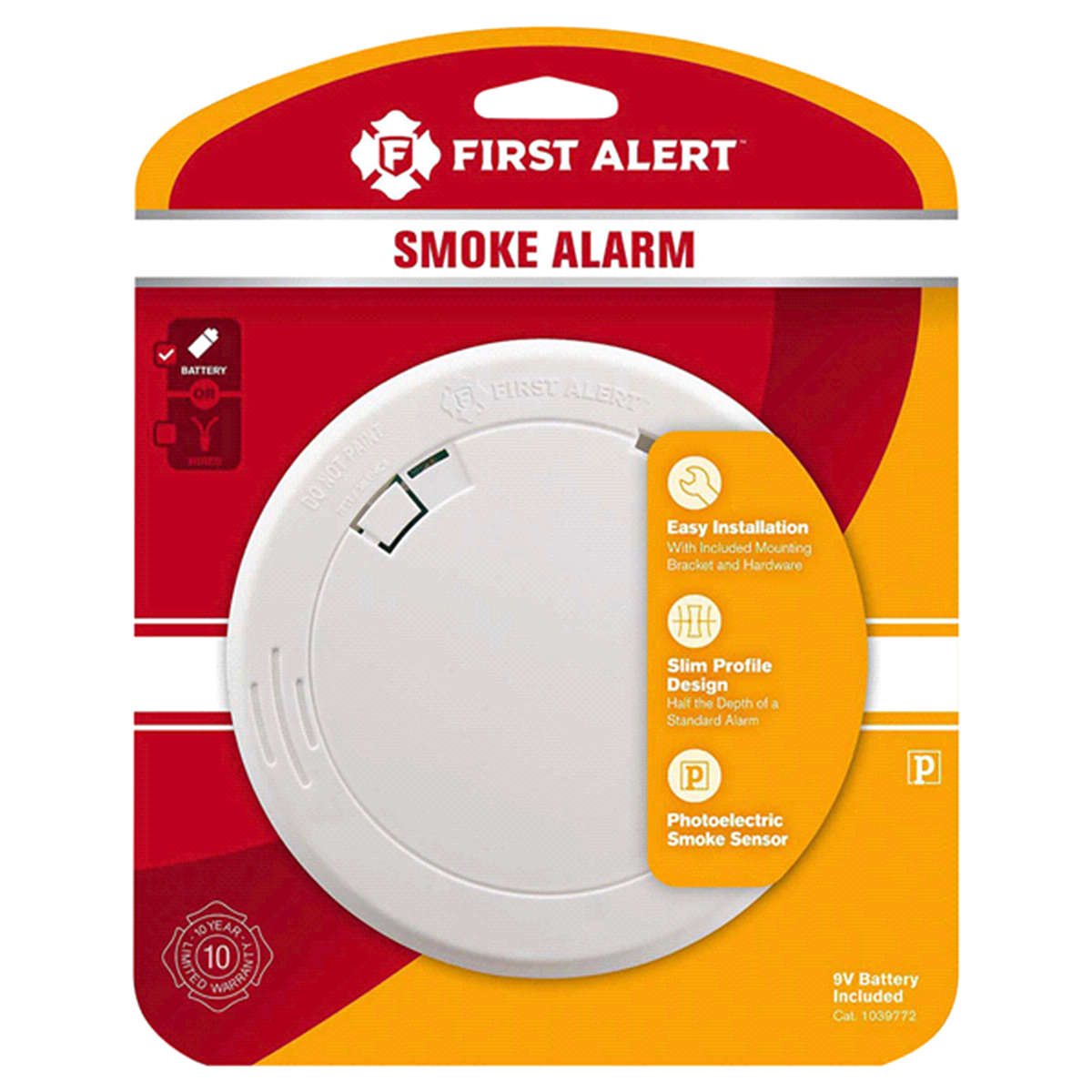 slide 1 of 1, First Alert Compact Smoke Alarm, 1 ct