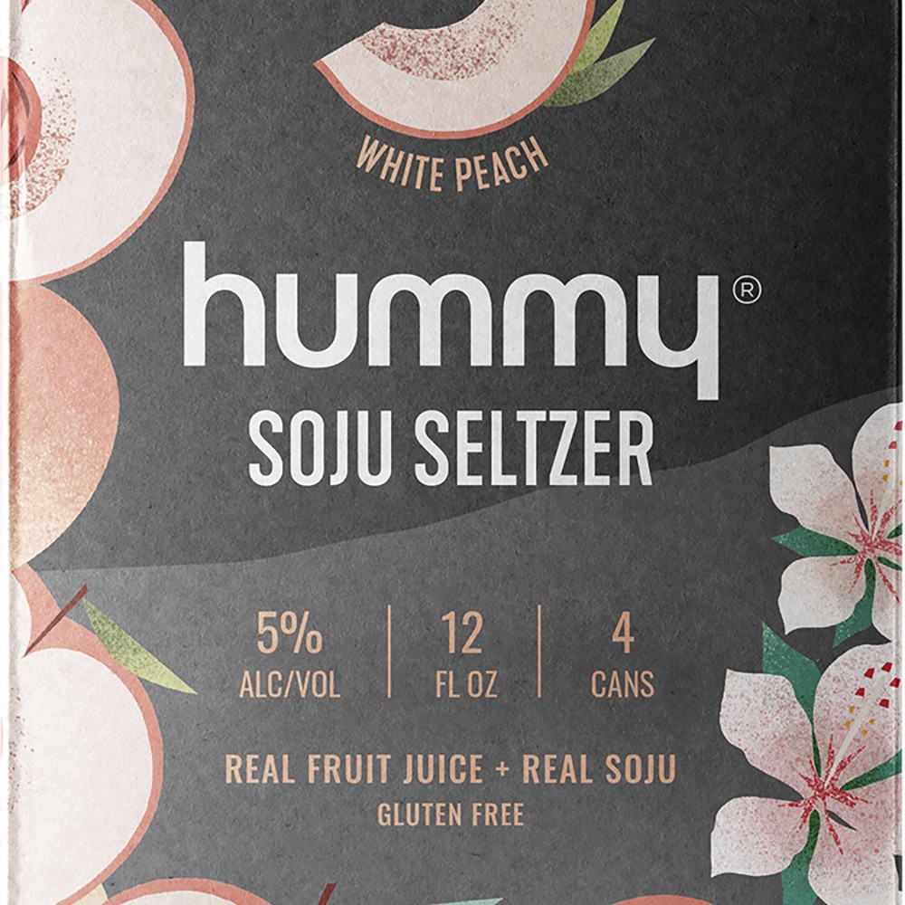 slide 1 of 1, Hummy Soju Seltzer White Peach, 4 ct; 12 oz