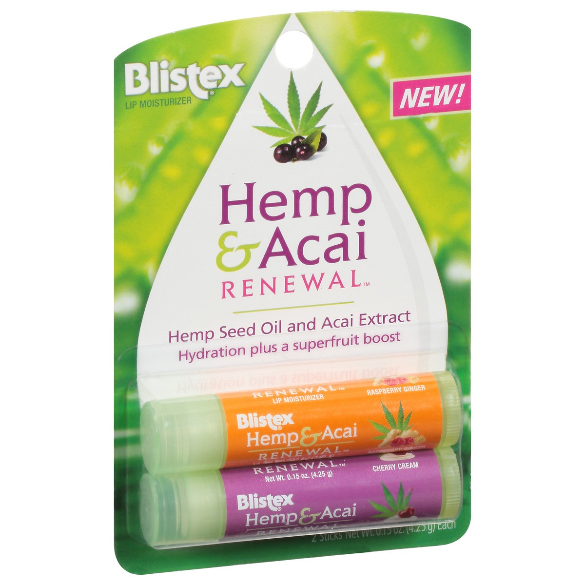 slide 3 of 9, Blistex Hemp Acai Renewal, 2 ct