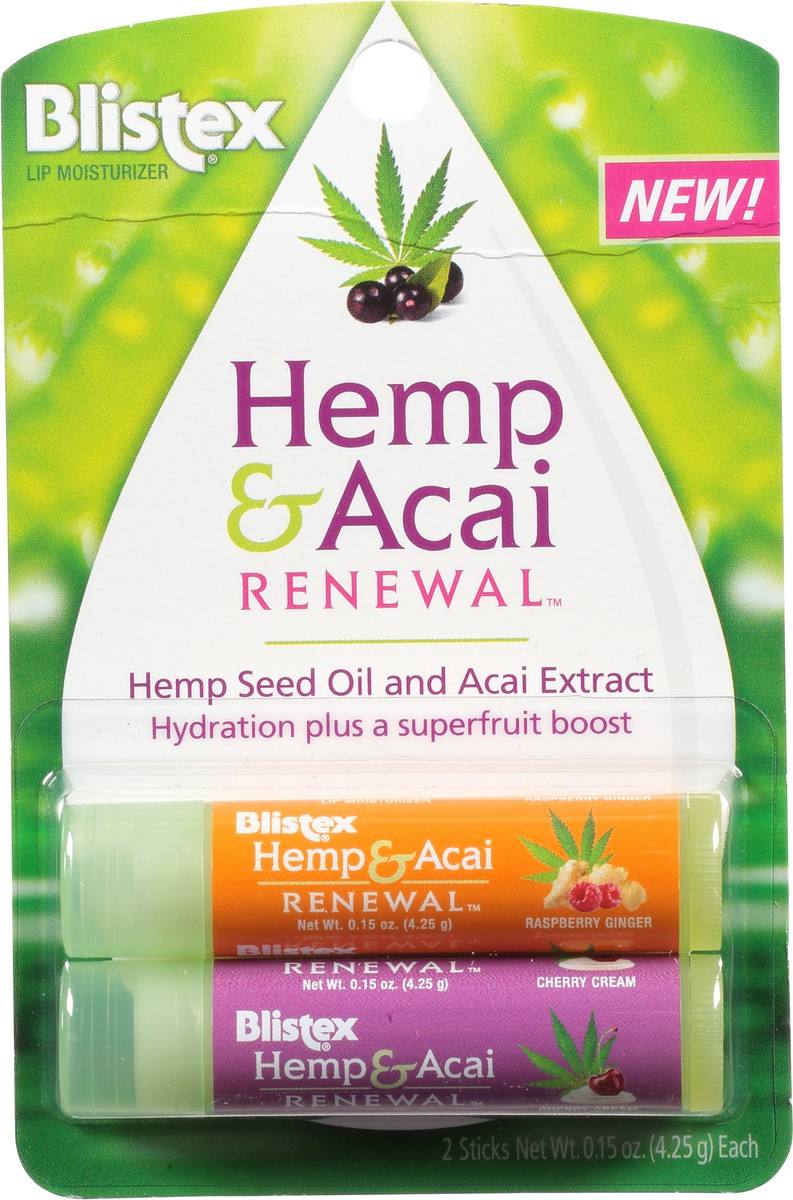 slide 6 of 9, Blistex Hemp Acai Renewal, 2 ct