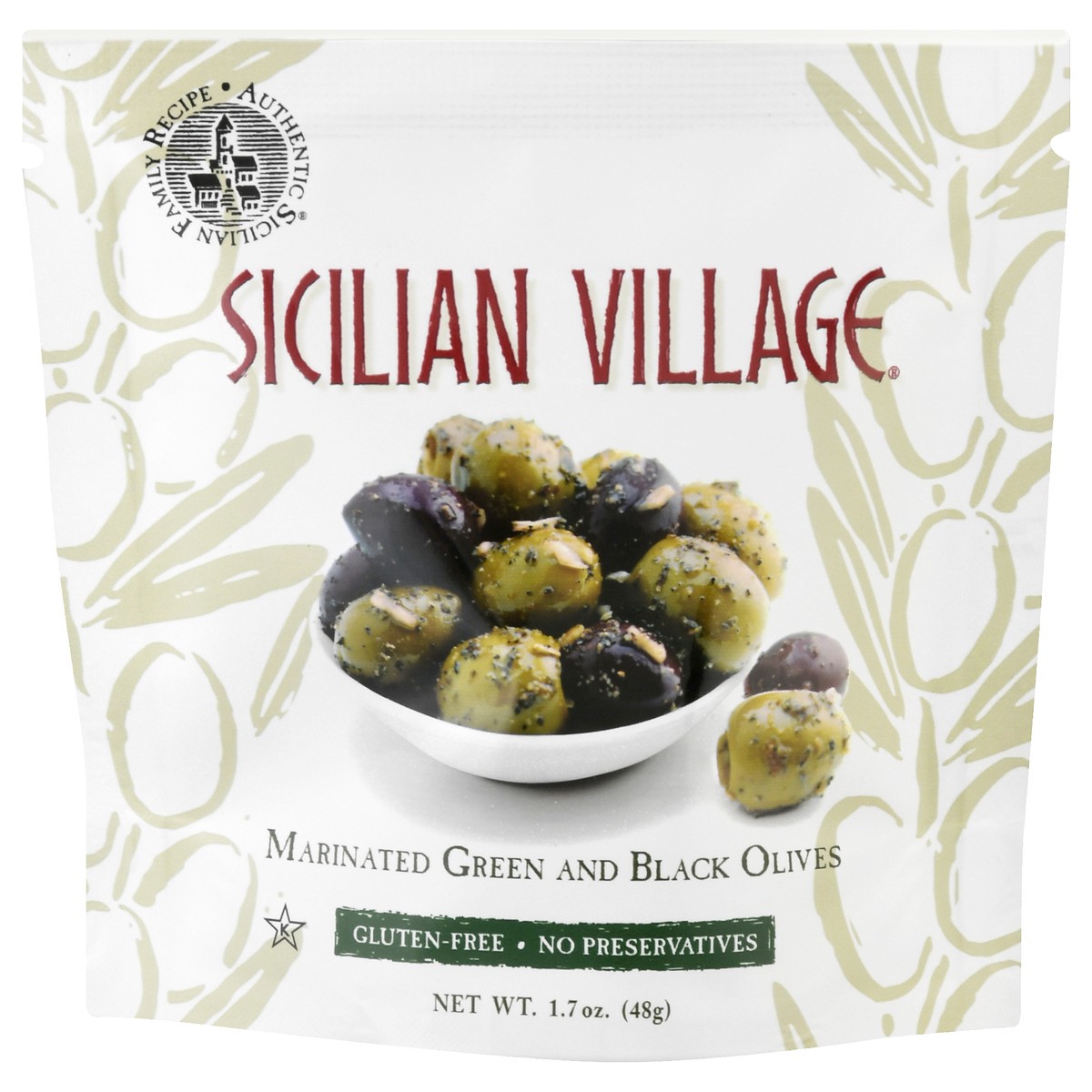 slide 2 of 13, Sicilian Village Marinated Green and Black Olives 1.7 oz, 1.7 oz