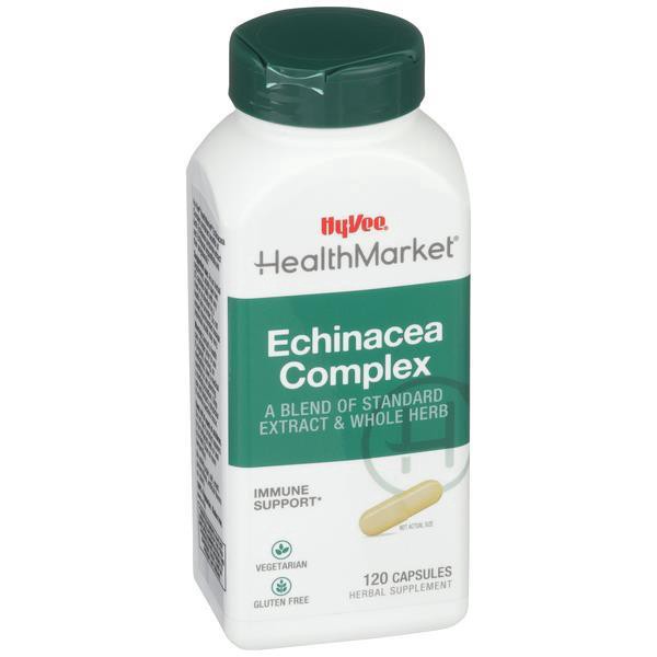 slide 1 of 1, Hy-Vee Healthmarket All Natural Echinacea Extract Vegetarian Capsules, 120 ct