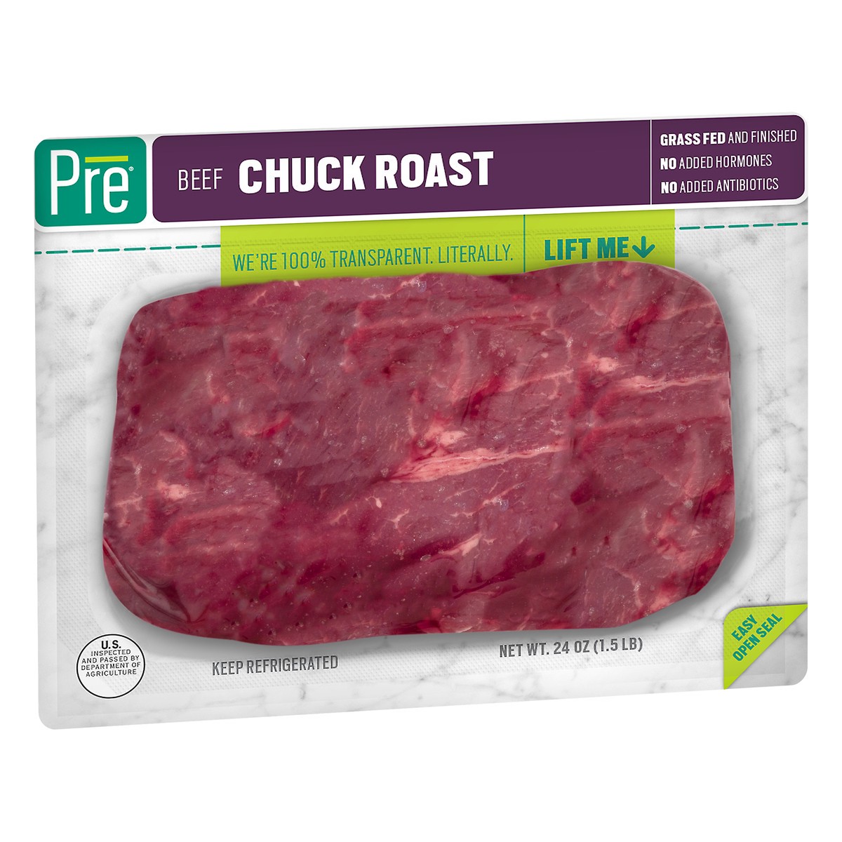 slide 4 of 9, PRE Chuck Roast- 100% Grass Fed and Finished, 24 oz