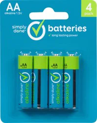 Simply Done 4 Pack Aa Alkaline Batteries 4 4 ea Blister Pack