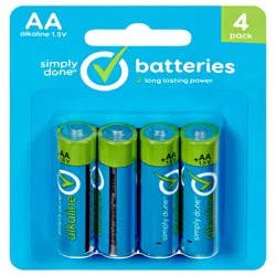 Simply Done 4 Pack Aa Alkaline Batteries 4 4 ea Blister Pack