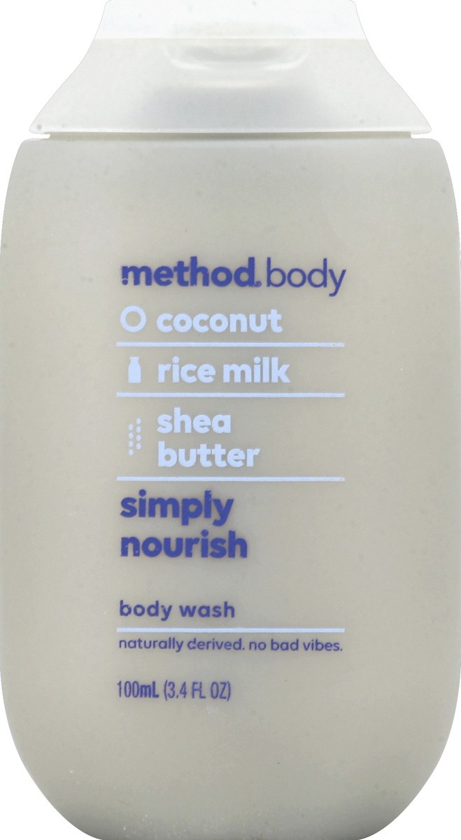 slide 5 of 6, method Simply Nourish Body Wash - Trial Size - 3.4 fl oz, 3.4 oz