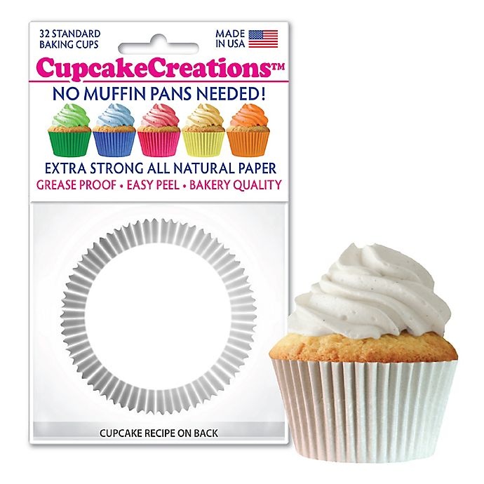 slide 3 of 4, Cupcake Creations Standard Baking Cups - White, 32 ct