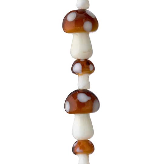 slide 1 of 3, Mushroom Glass Beads By Bead Landing, 7 mushroom beads