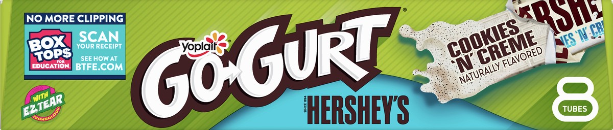 slide 2 of 13, Yoplait Go Gurt Low Fat Hershey's Cookies N Creme Yogurt 8 ea, 8 ct