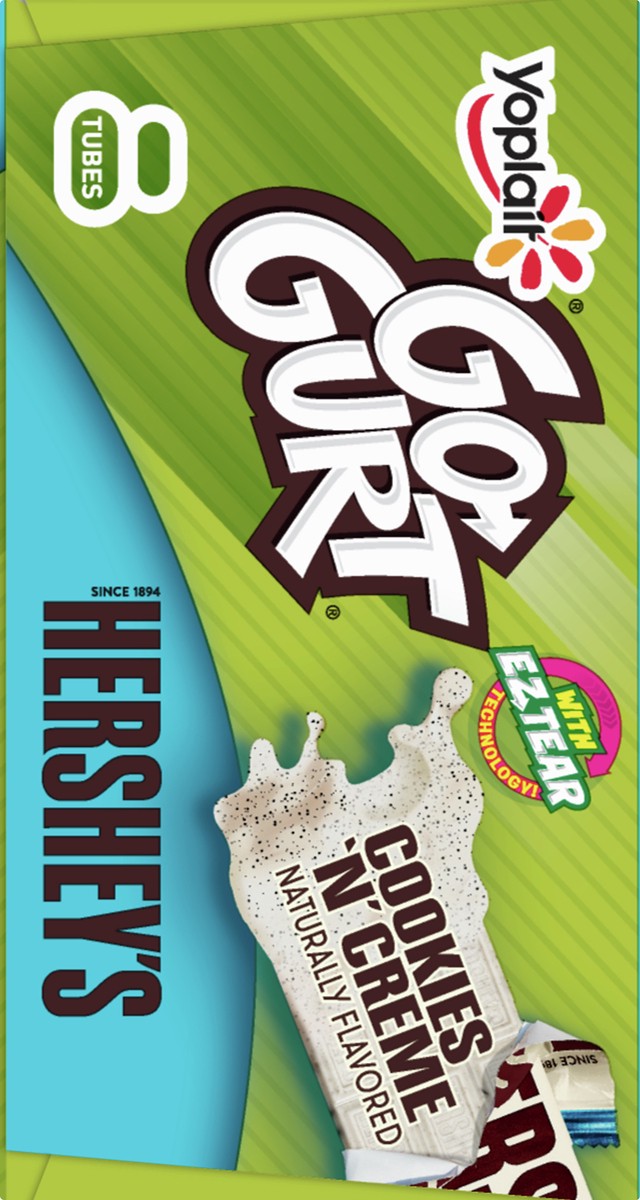 slide 5 of 13, Yoplait Go Gurt Low Fat Hershey's Cookies N Creme Yogurt 8 ea, 8 ct