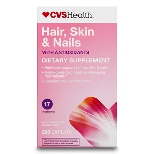 slide 1 of 1, CVS Health Hair, Skin And Nails With Antioxidants Tablets, 200 ct