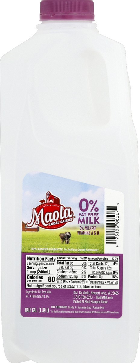 slide 5 of 6, Maola Milk 0.5 gl, 1/2 gal