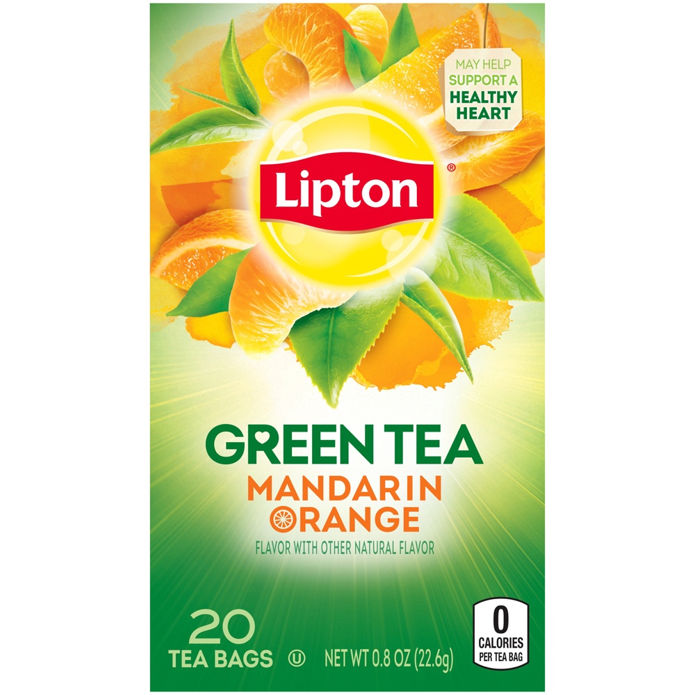 slide 2 of 5, Lipton Mandarin Orange Green Tea Bags, 0.8 oz