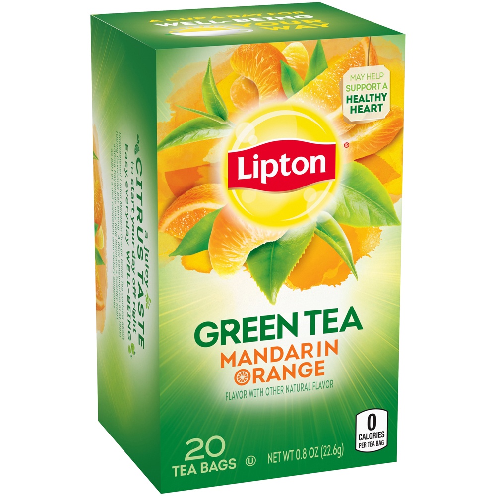 slide 3 of 5, Lipton Mandarin Orange Green Tea Bags, 0.8 oz