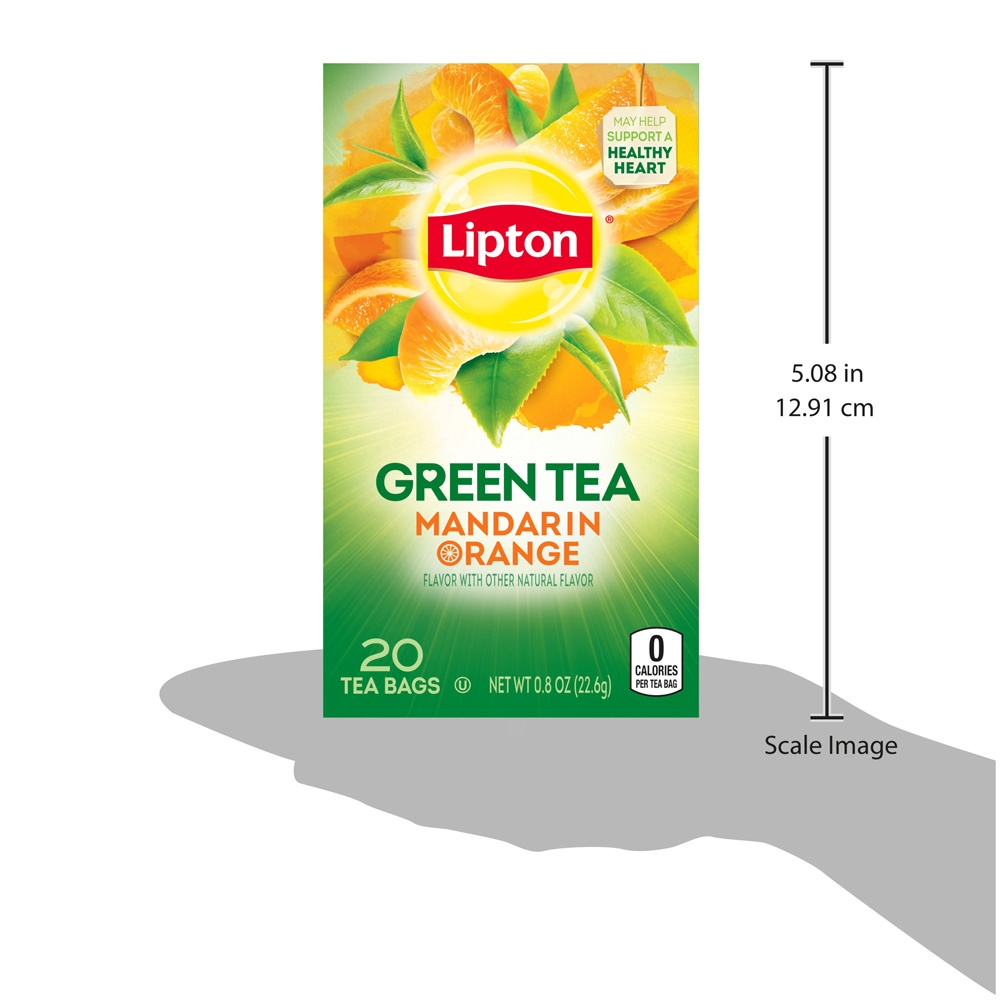 slide 4 of 5, Lipton Mandarin Orange Green Tea Bags, 0.8 oz