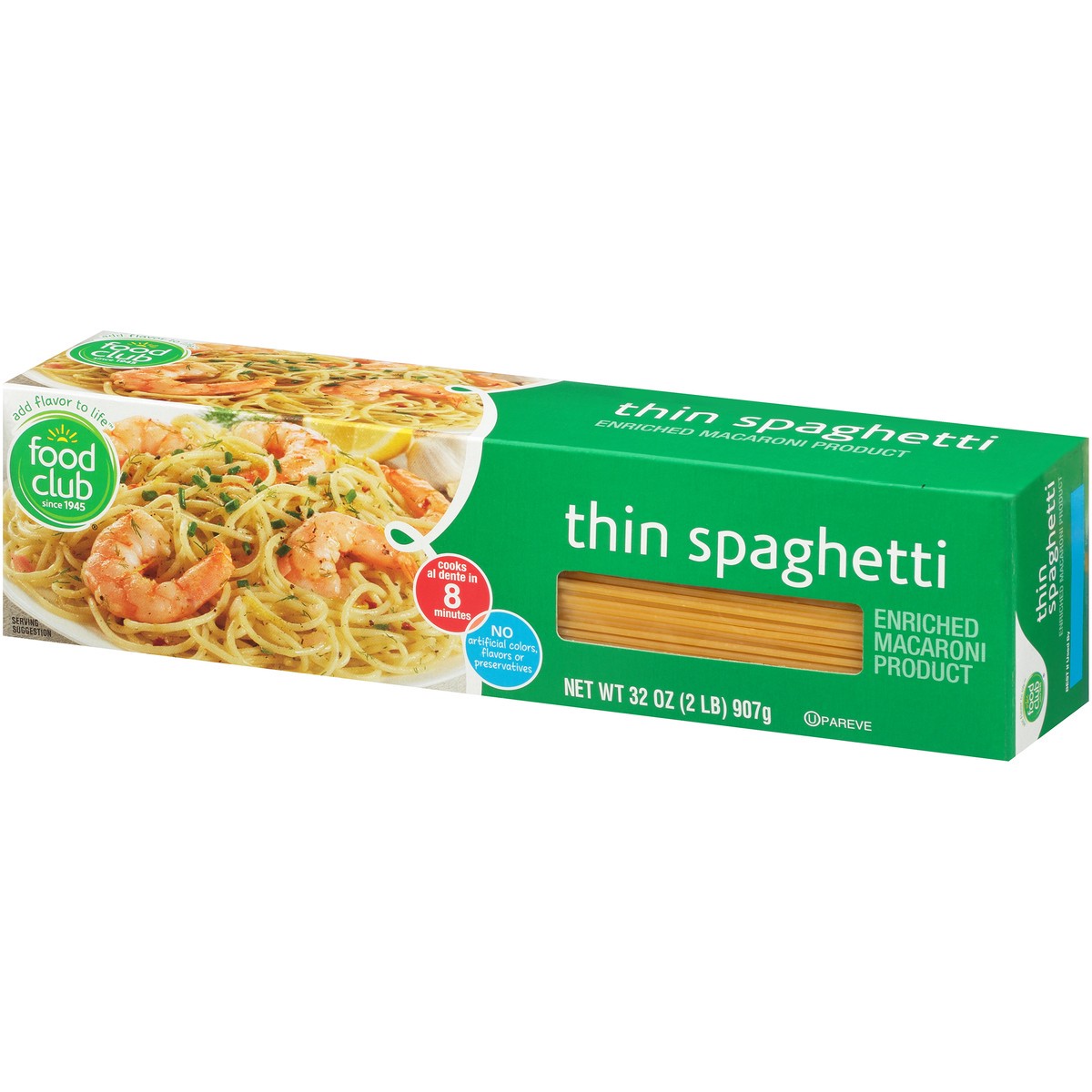 slide 5 of 13, Food Club Enriched Macaroni Product, Thin Spaghetti, 32 oz